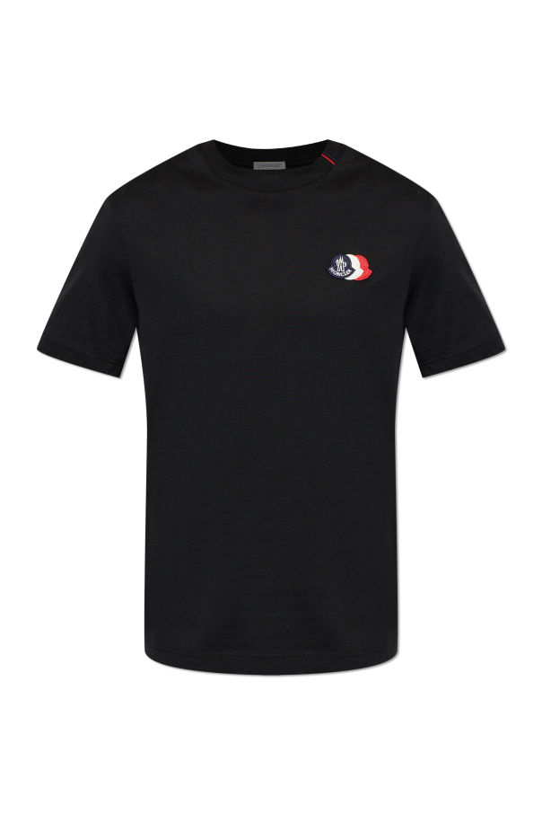 Preto T-shirt com emblema com logótipo Moncler - Vitkac Brazil